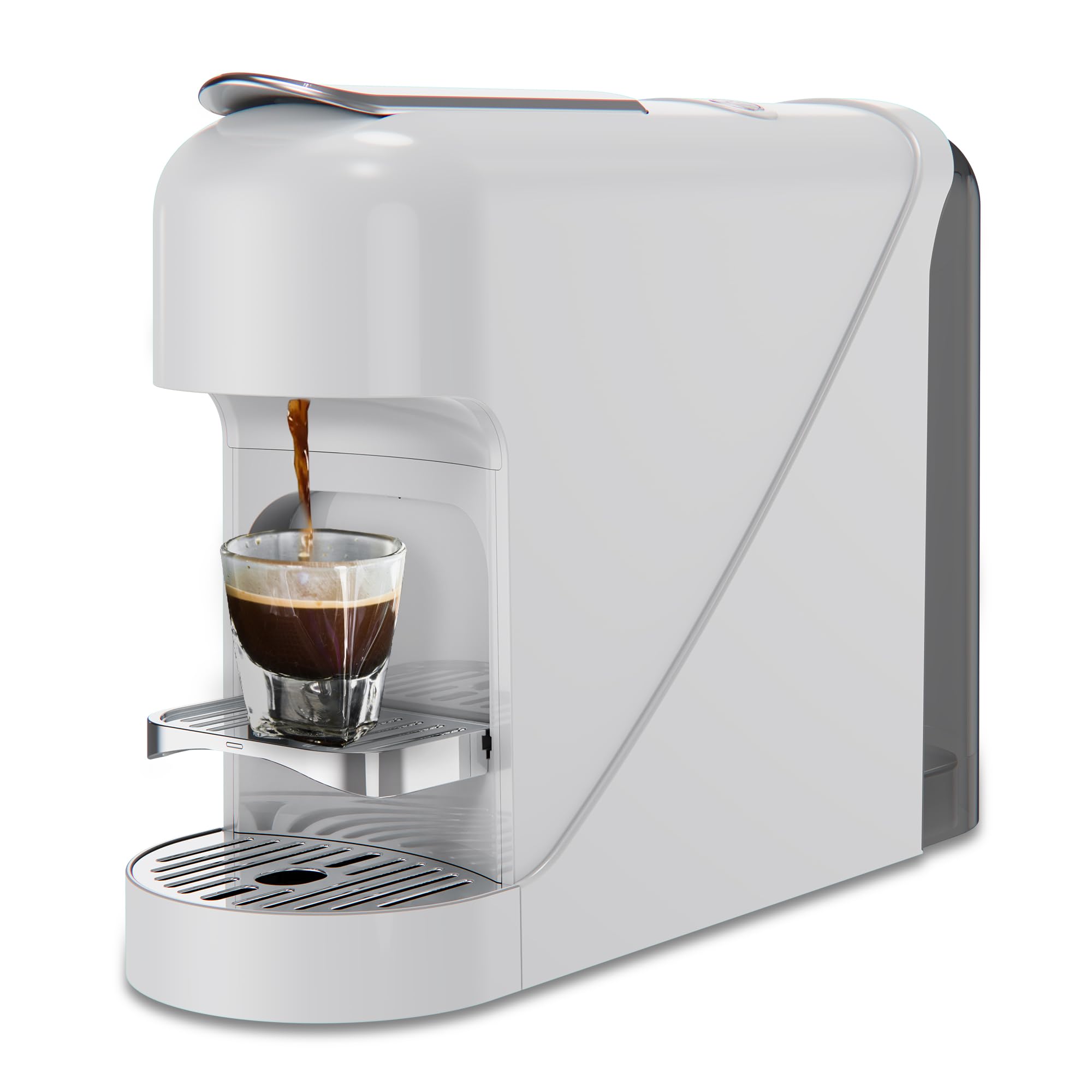 20-Bar Compact Espresso Machine – Compatible with Nespresso, Lor, Peet’s & More – Capsule Coffee Maker for Home, Office & Travel – Small Single Serve Pod Coffee Machine White