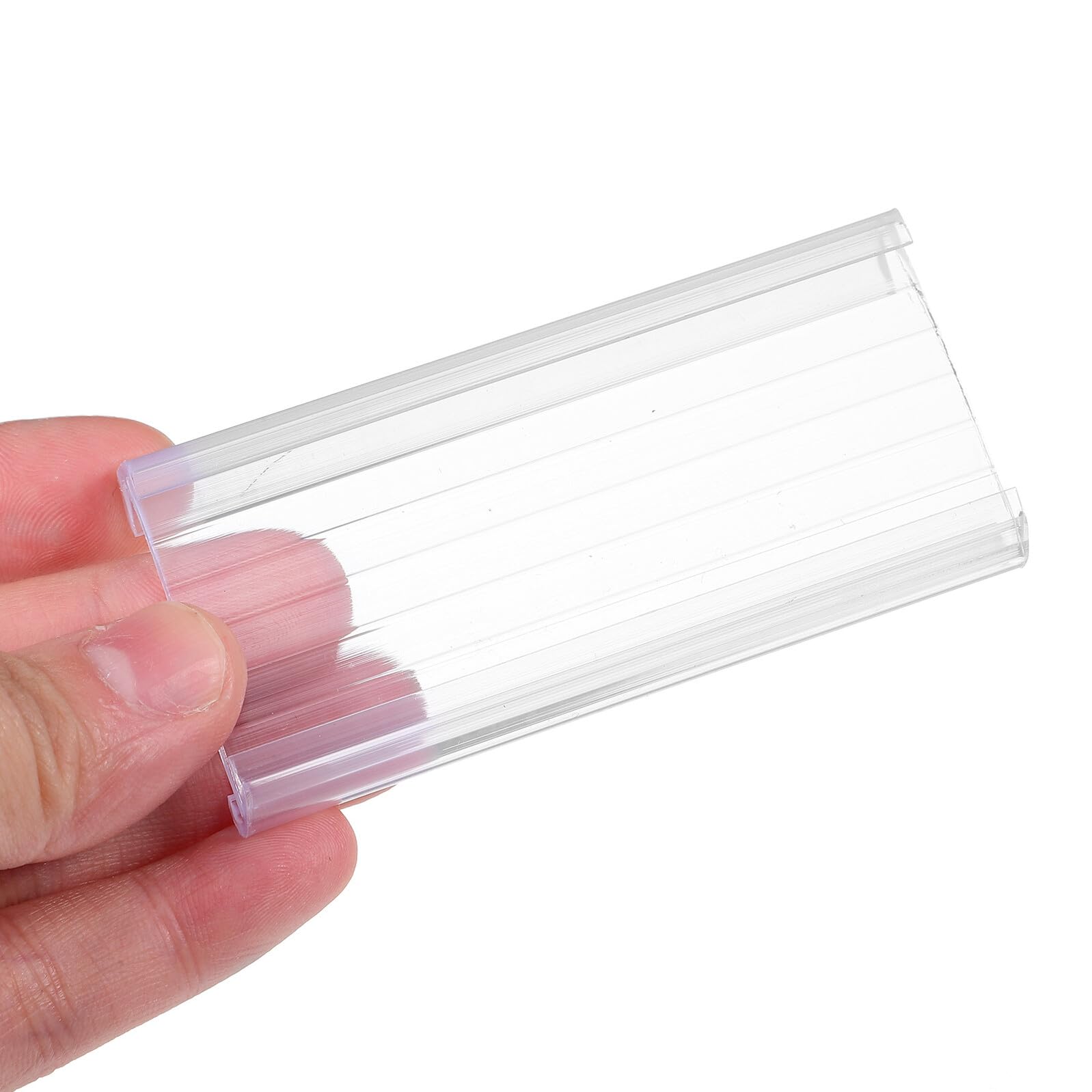 SHINEOFI 100pezzi Espositore per Prezzi in Plastica Trasparente Porta Cartellini da Scaffale con Chiusura Scatto per Supermercati e Negozi al Dettaglio