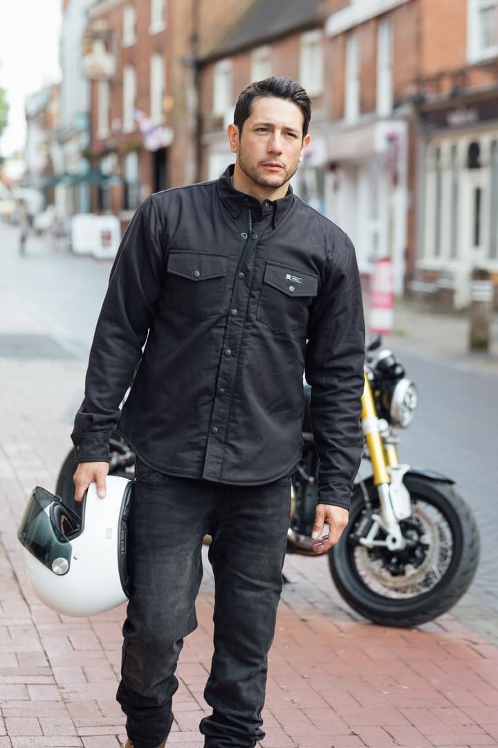 Merlin Axe Riding Built With Kevlar® Motorrad Hemd, schwarz, XL | Kevlar Verstärkung