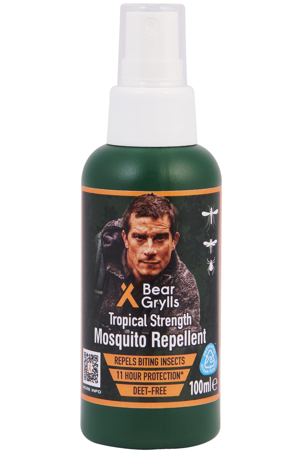 Bear Grylls Mosquito Repellent Spray 100ml | Crafted for Adventure | DEET-Free | Long-Lasting Protection | Insect Repellent | Tropical Strength