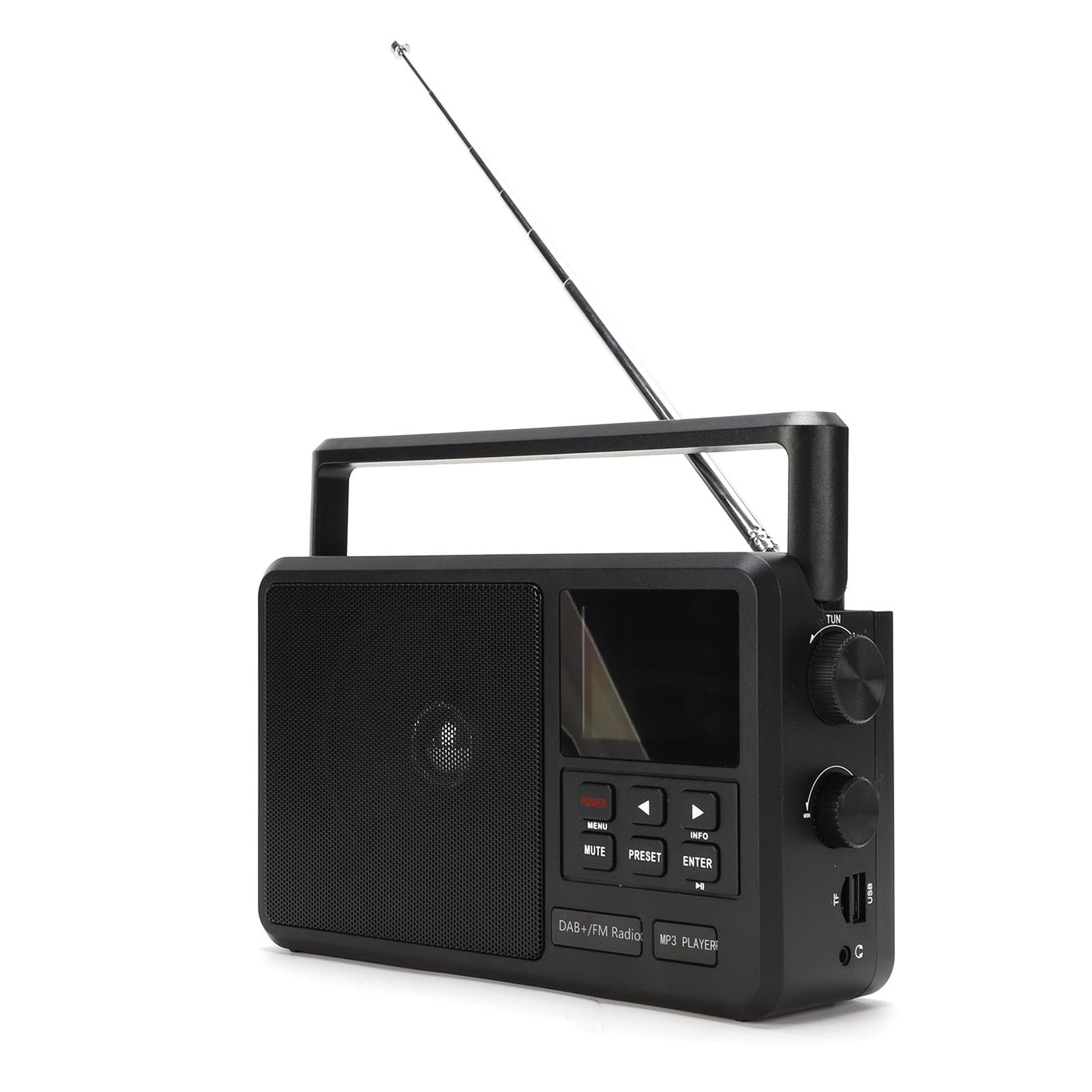 Radio FM Dab Portátil para Personas Mayores con Perilla Grande: Radio por Internet Fácil de Usar con Altavoz de 8 W, Bluetooth 5.0, Pantalla LCD, Despertador, Temporizador de (Enchufe