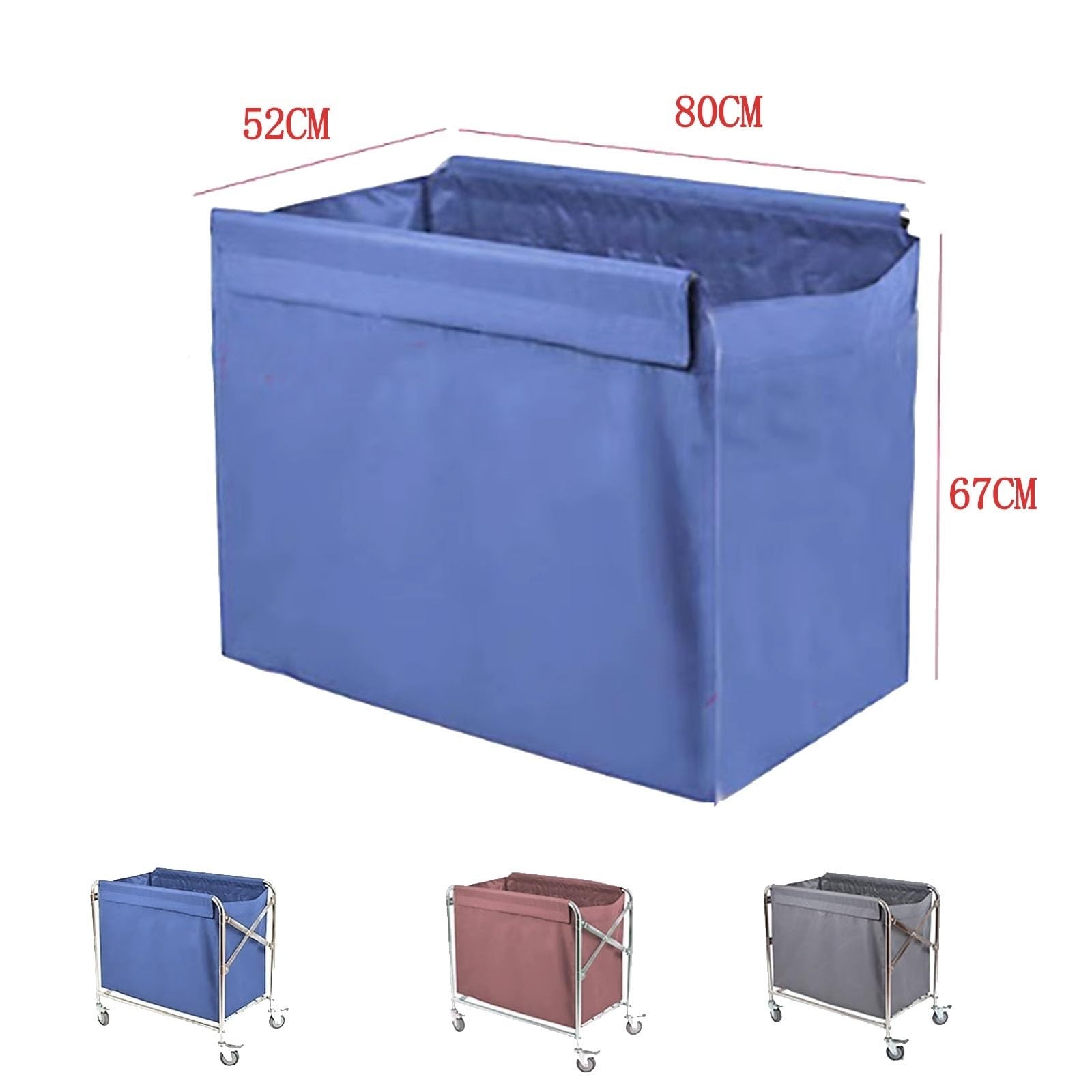 Sacchi per Carrello della Biancheria Extra Large - Tessuto Oxford, Lavabili in Lavatrice, Gancio in Metallo - Sostituzione Commerciale per Hotel e Servizi di Pulizia (B, 80x52x67cm)