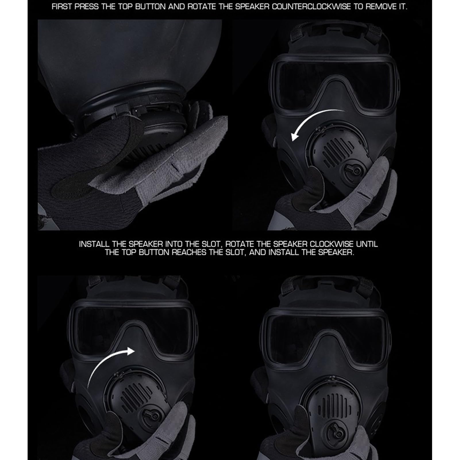 Vollgesichts-Gasmaske (Modell) – Eingebauter Ventilator Und Mikrofon, Filter-Atemschutzmaske – Filmrequisite, Cosplay, Paintball, Wargame-Ausrüstung