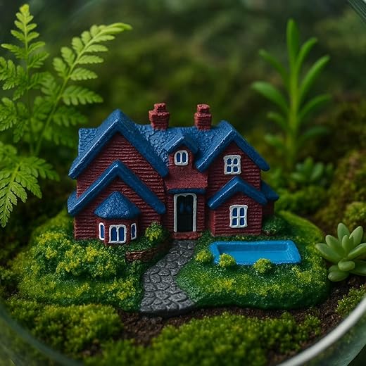Fairy Garden House Decoration Cottage with Pool