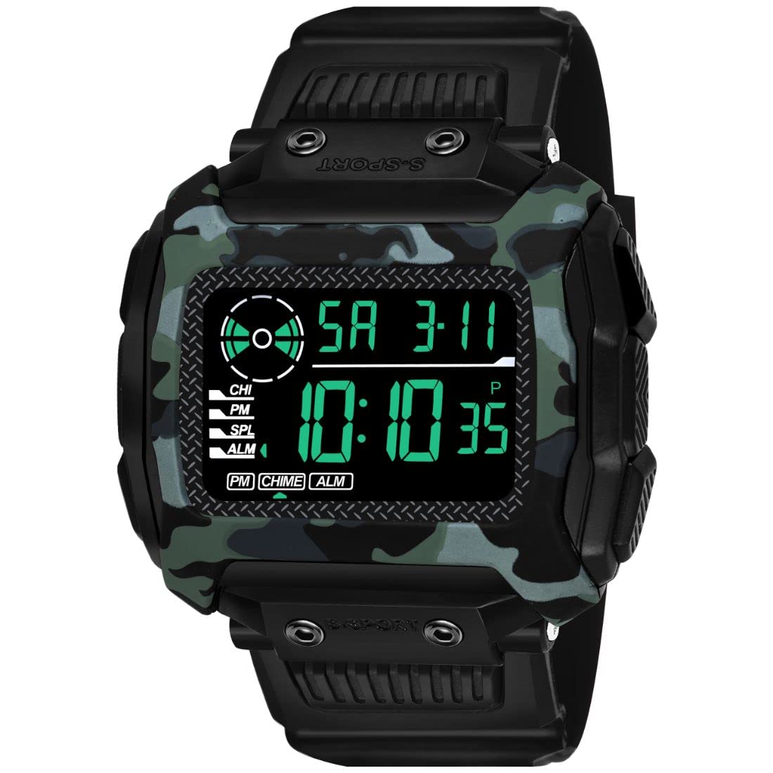 ZEKU PU Leather LED Light Chronograph Luxury Digital Waterproof Watch for Men (9097ARMYRING, Black) (B0BNQ66BT4) Amazon Price History, Amazon Price Tracker