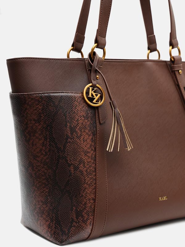 Image of Kazo Karl Tote | Premium Faux Leather Handbag for Women | Minimalist Structured Shopper for Work & Transit