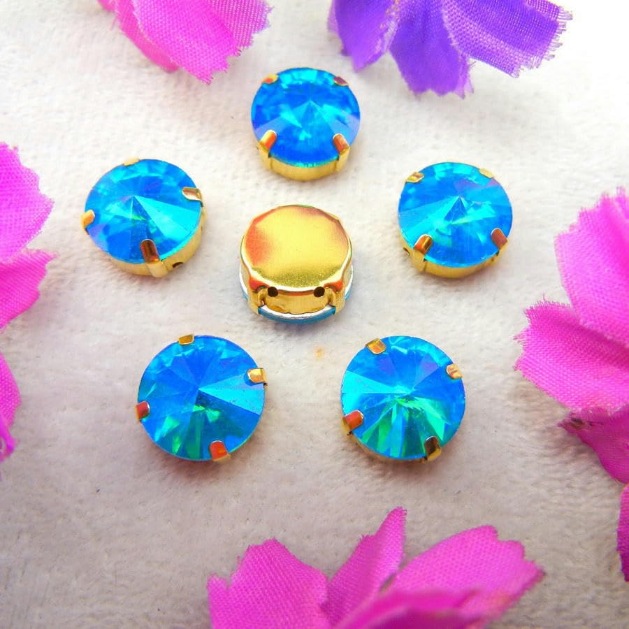 Strass In Vetro A Forma Di Fiore 18 Colori | Foro Laterale Per - Foto 4