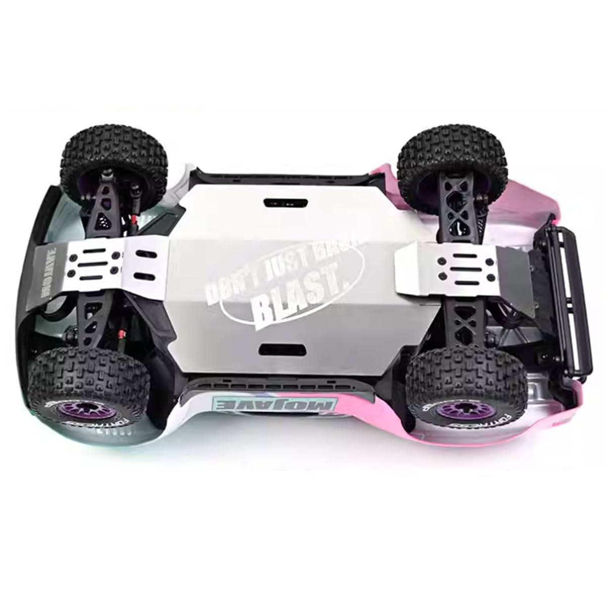 Chassis-Rüstungsset, Edelstahl-Schutzplatte vorne und hinten für Arrma 1/14 Mojave GROM RC, Chassis Protect Armor Vollversion springt hoch