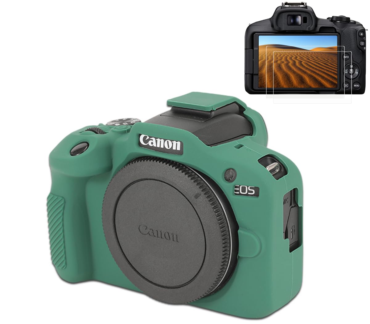 Pocoukate Case for Canon EOS R100 Camera, Soft Silicone Protective Cover Skin with EOS R100 Screen Protector Accessories for EOS R100 Mirrorless