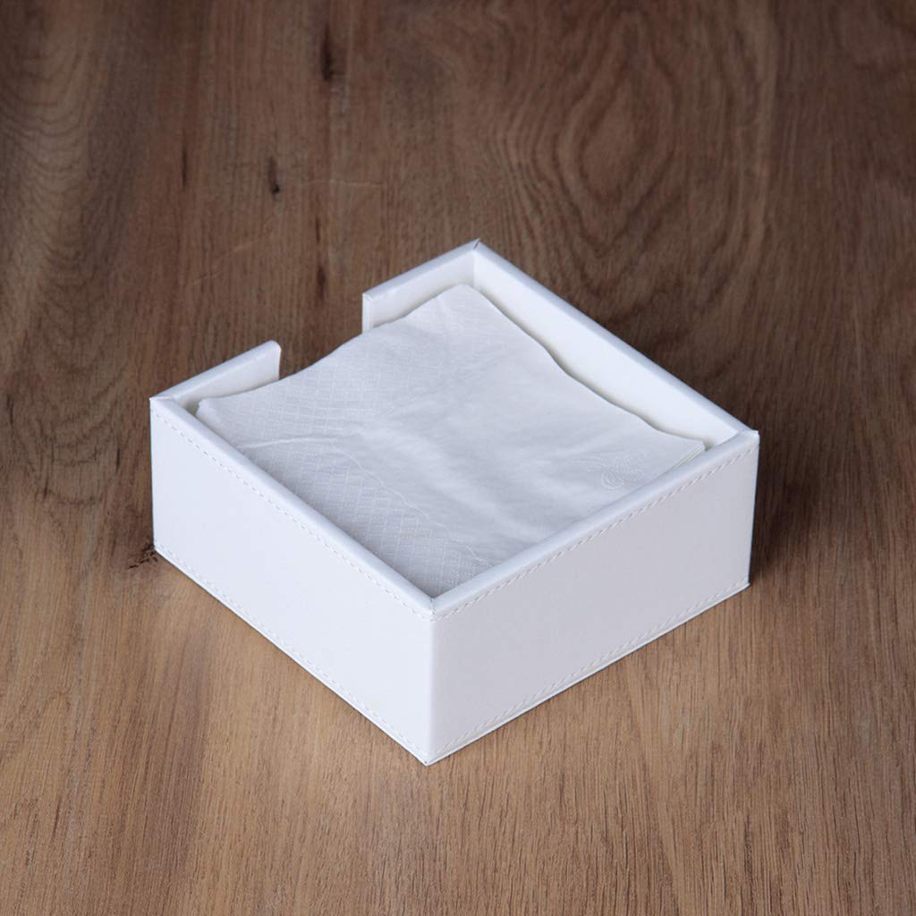 KASESSS 2 Pezzi Porta Fazzoletti, Scatola Porta Fazzoletti PU Pelle Quadrato, Impermeabile Portafazzoletti Design Moderno Semplice Portafazzoletti da Tavolo per Bagno Home e Office (Bianco, Grigio