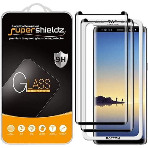 Supershieldz (2 Pack) Designed for Samsung Galaxy Note 8 Tempered Glass Screen Protector with (Easy Installation Tray) 0.33mm, Anti Scratch, Bubble Free