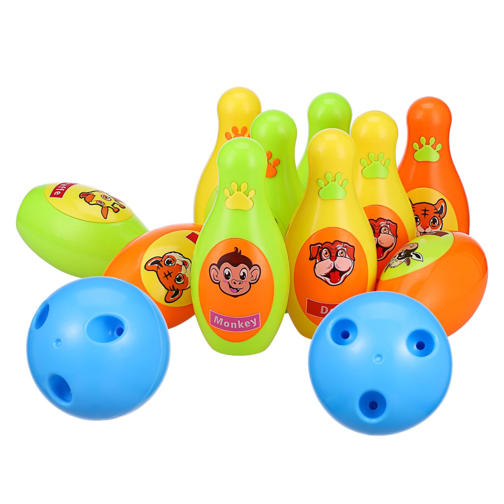 ibasenice Bowling in Plastica per Ragazzo per attività Indoor Ed Outdoor Facile da Montare e Adatto Famiglie e Gruppi