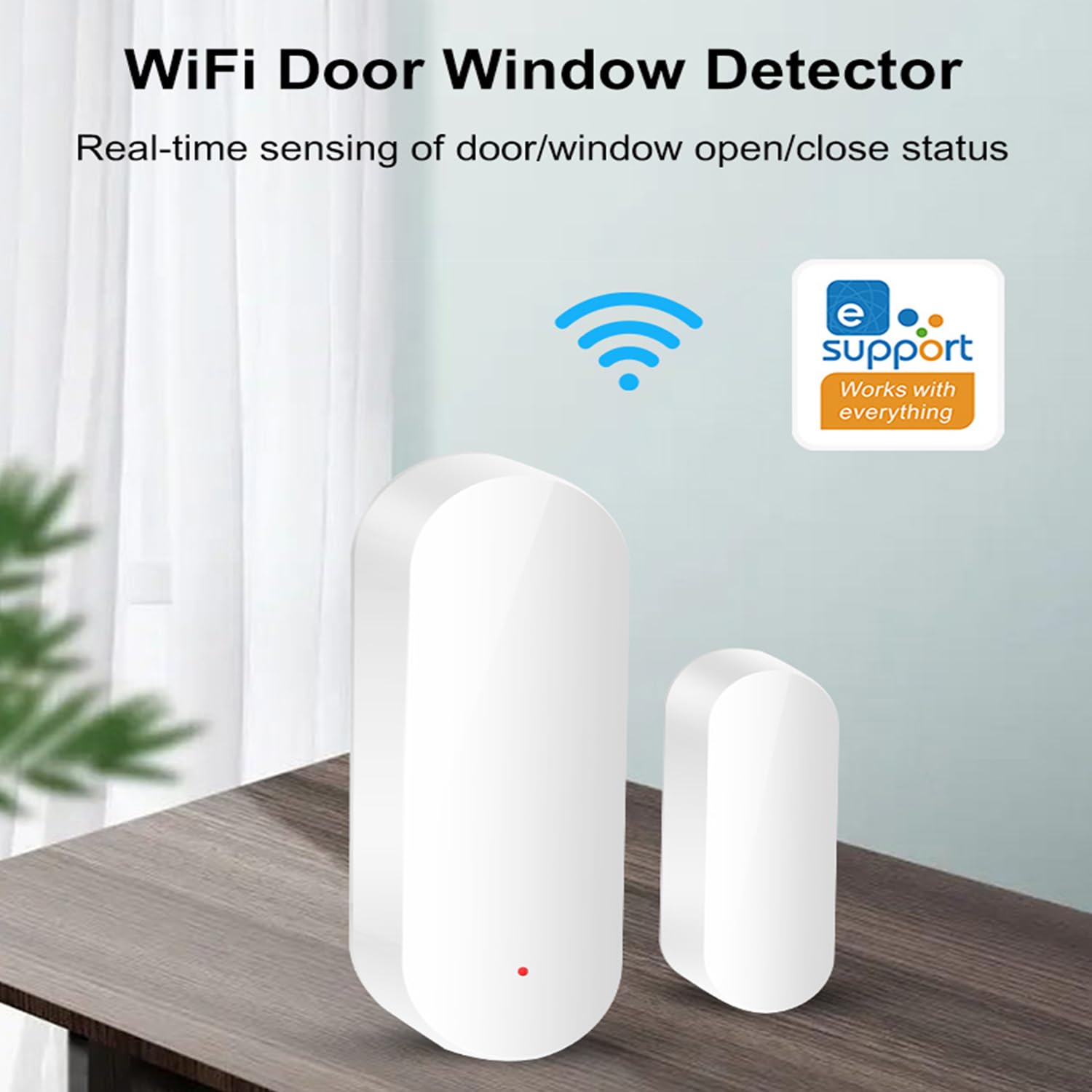 Sensore intelligente per porta WiFi: sensore di contatto per la sicurezza domestica, sensore per finestra senza fili con notifiche istantanee dell'app, compatibile con Alexa e Google Assistant