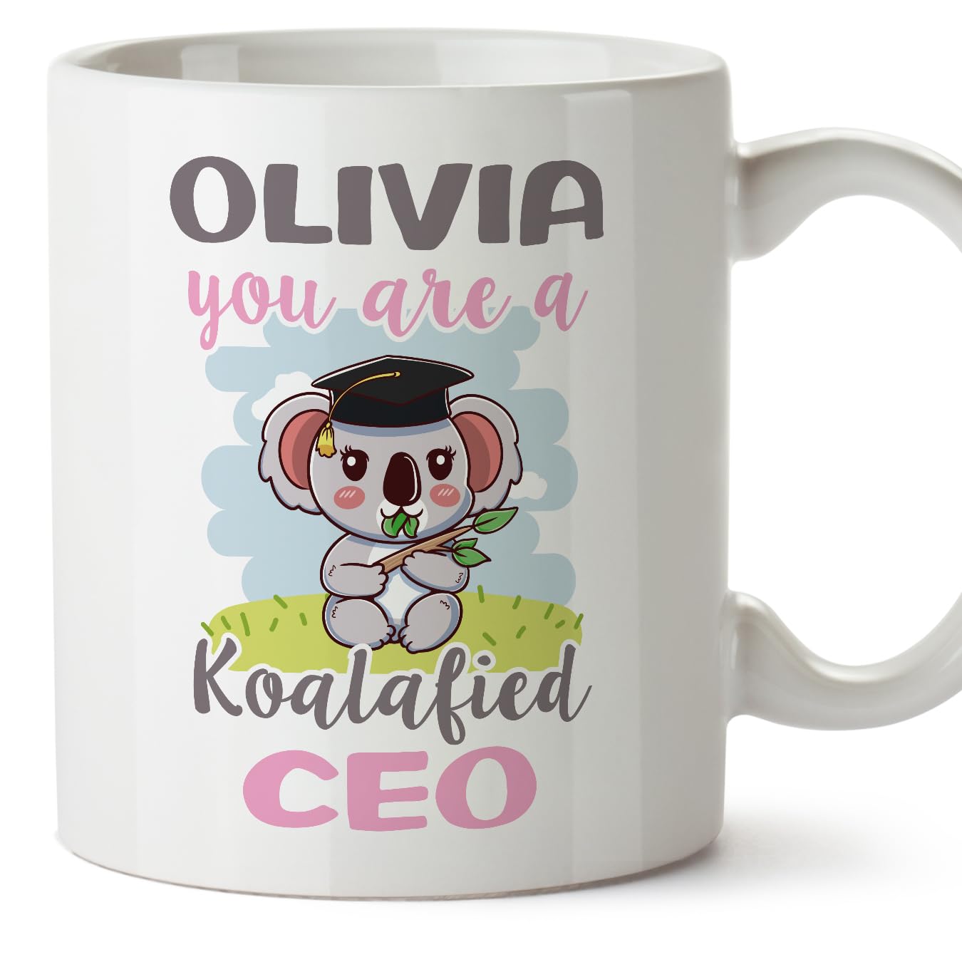 MUGFFINS Personalised Mug for CEO Woman - in English - Custom Koalafied - Funny Custom Gift for Colleagues - Ceramic 11oz Mug — image 1