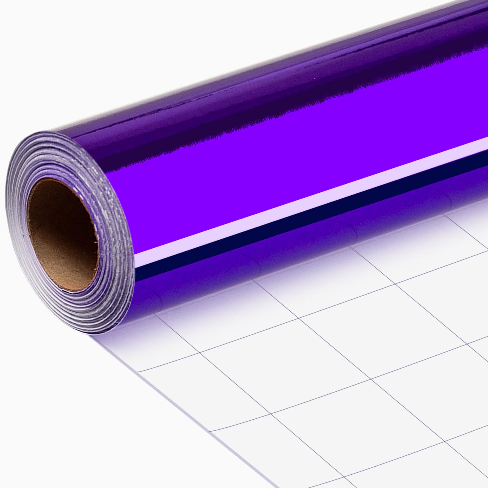 Wikadlik Purple Wrapping Paper - Metallic Purple Solid Color with Cutting Lines Gift Wrap Paper for Birthday, Anniversary, Halloween, Christmas - 43cm x 10m Mini Roll โ image 1