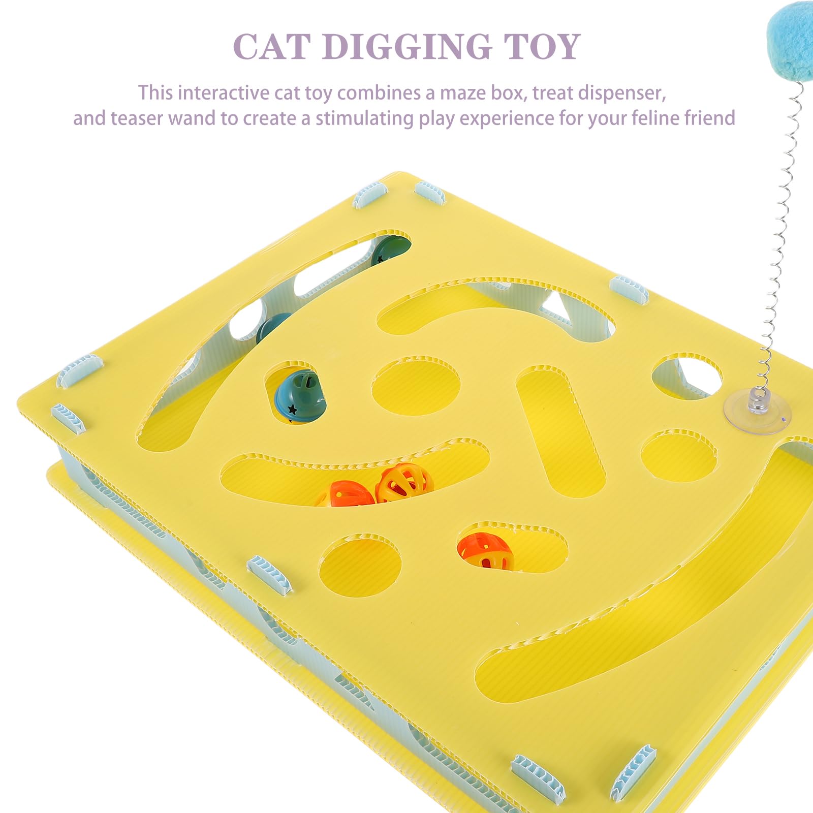 BESTonZON Gioco Interattivo per Gatti Labirinto Distributore di Cibo e Dolcetti Puzzle Giocattoli di Arricchimento per Alimentazione Lenta Supporto per attività Fisiche e Stimolazione Mental