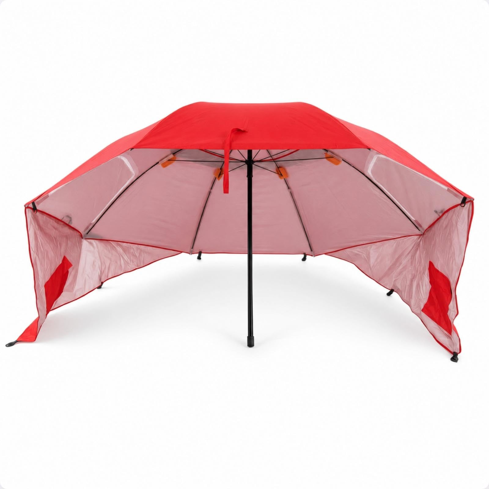 Beach Umbrella with Side Panels SPF 50+ Beach Umbrella with Side Wall Portable Canopy Tent for Families, Patio, Camping Red-image-49