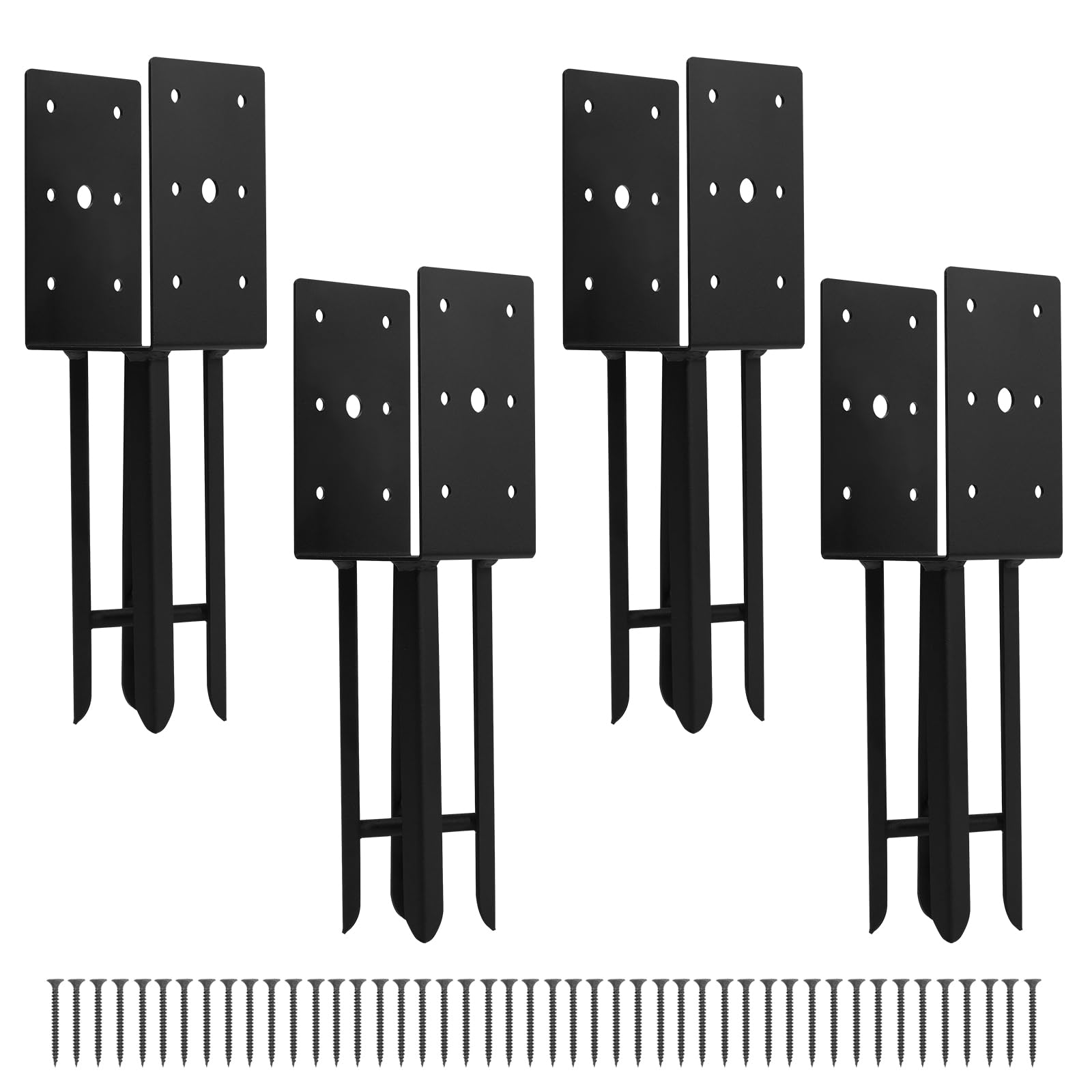 Buy 4"x 4" Wet Concrete Fence Post Anchor 4 Pcs(Inner Dia 3.6"x3.6