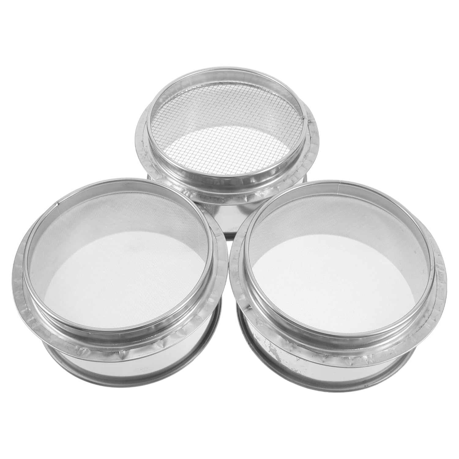 CHILDWEET 3pcs Stainless Steel Mesh Sifter Soil Sifter for Garden Accurate Screening Sieve Lab Tools Standard Test Sieve Versatile Use