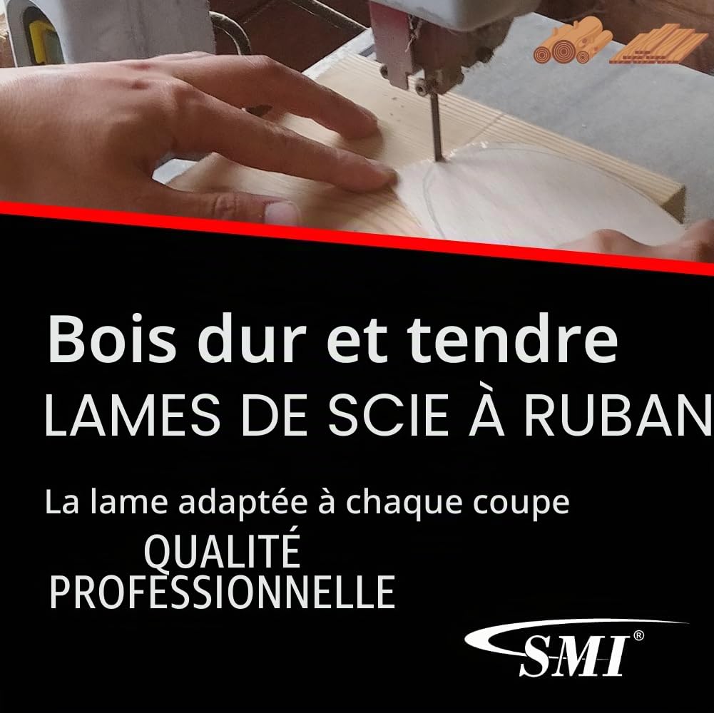 Lot de 3 lames de scie à ruban pour bois 2240 x 6 x 0,65 mm 6 ZpZ pour Makita Metabo Atika Güde Scheppach