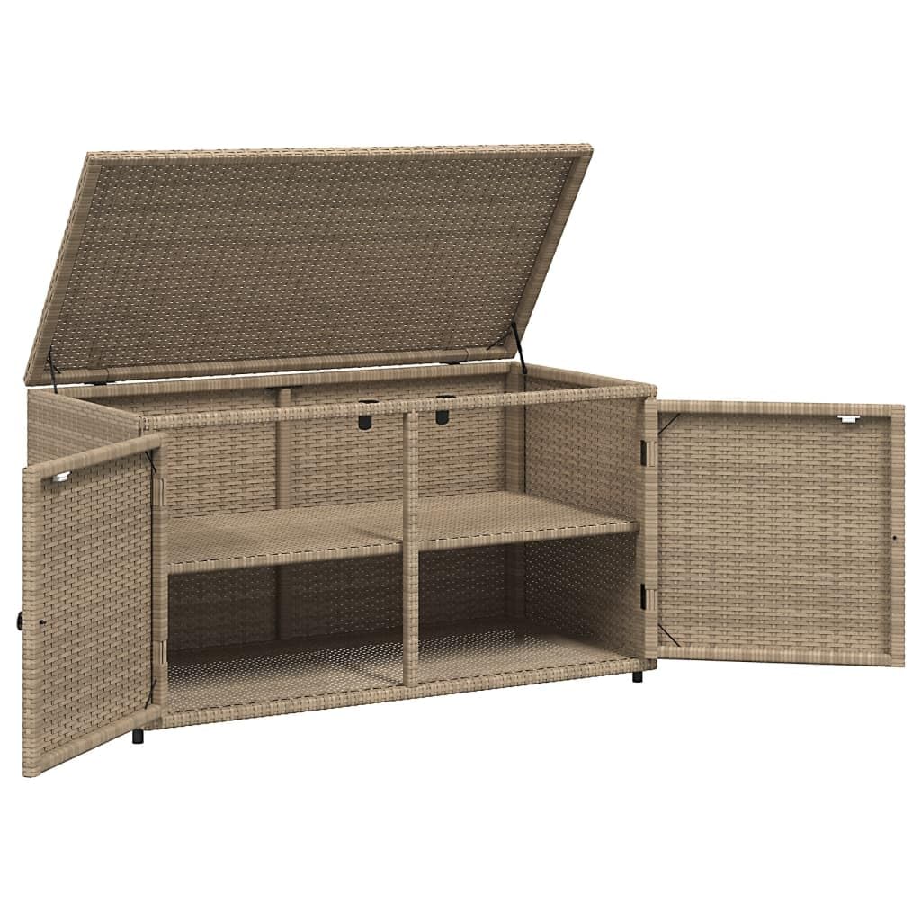 Home Outdoor AutresArmoire de rangement de jardin Beige 110 x 55 x 60,5 cm Poly Rotin