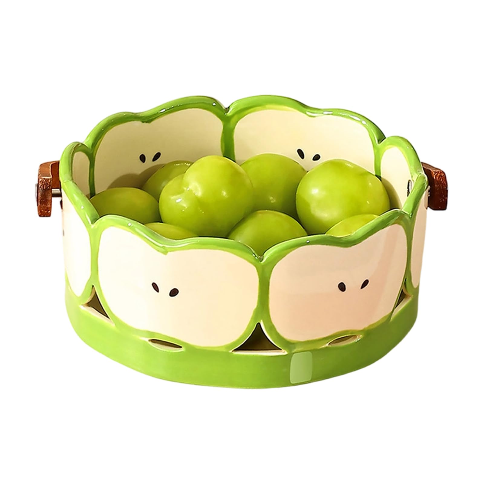 Handcrafted Porcelain Produce Holder with Ergonomic Grip Multipurpose for Countertop Use Lovely Shaped Bowl