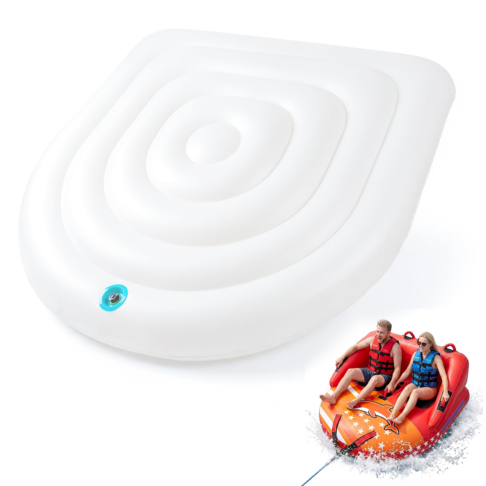 Photo 1 of Towable Tube Replacement Bladder Base 2 Rider Model, Inflatable Boat Innertube Base with Speed Safety Valve for Water Sports Boating Floating Activity