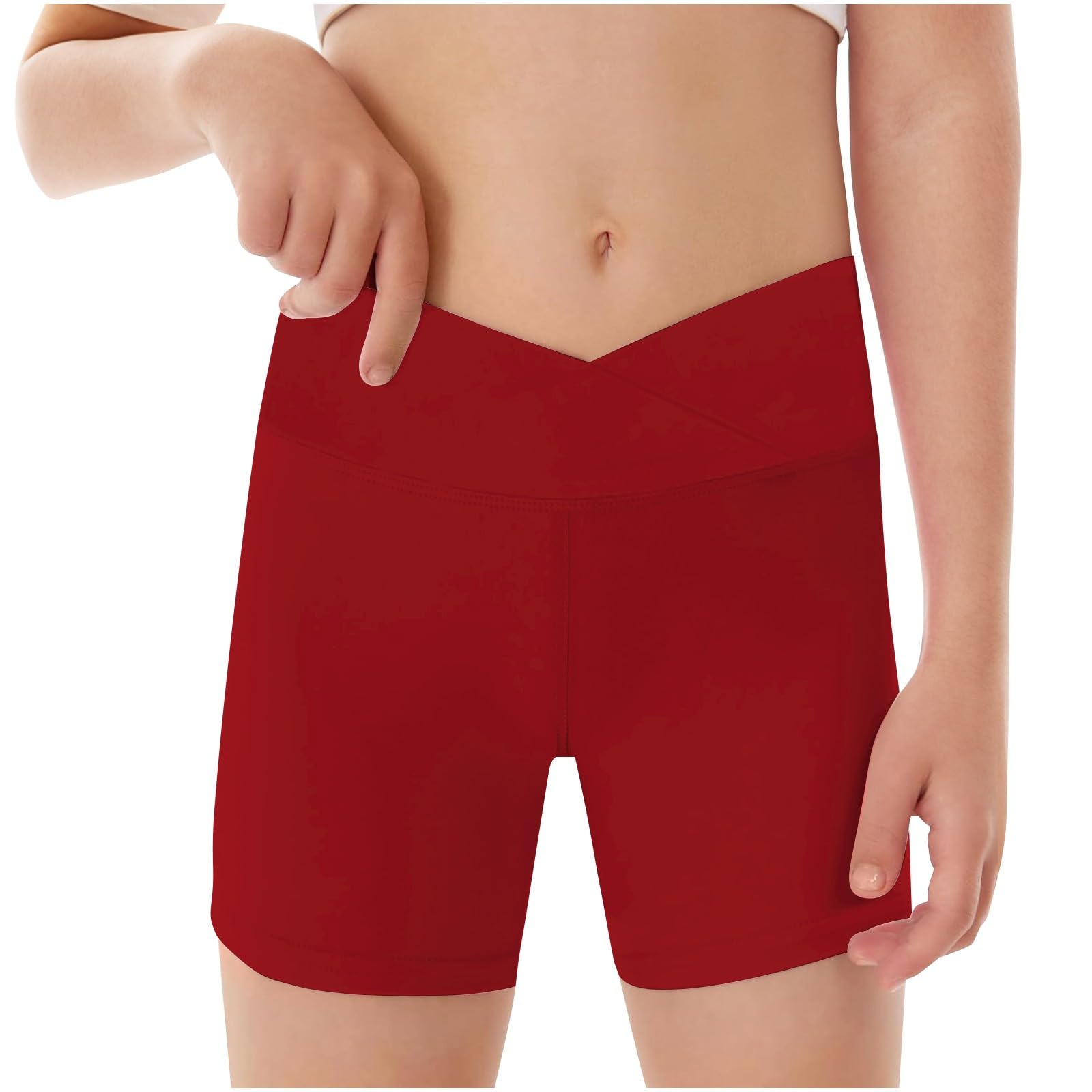 Pantalones cortos de entrenamiento para niñas, pantalones cortos deportivos para correr, cintura alta, para gimnasio, baile, gimnasia