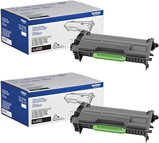 Brother Genuine TN850 2-Pack High Yield Black Toner Cartridge with Approximately 8,000 Page Yield/Cartridge