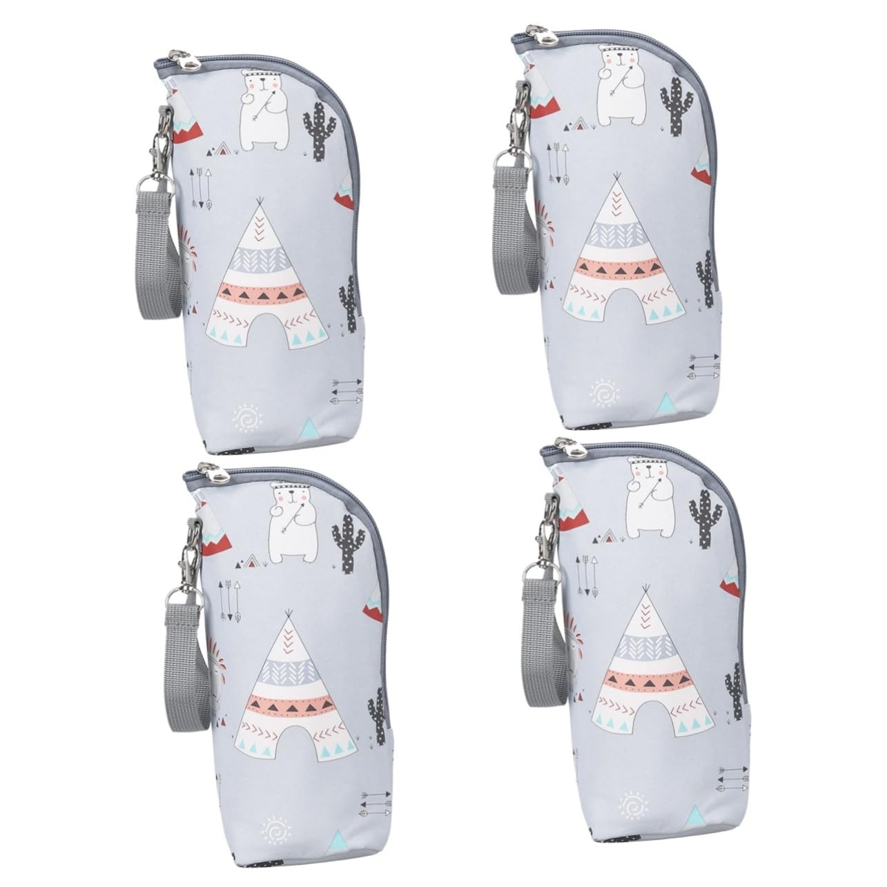ibasenice 4pezzi Borsa Termica Per Bottiglie Di Latte Per Ragazzo Ragazza Sacchetto Isolato Per Conservazione Materiale Oxford Resistente Con Manico Per Passeggino e Chiusura Zip Per Uso