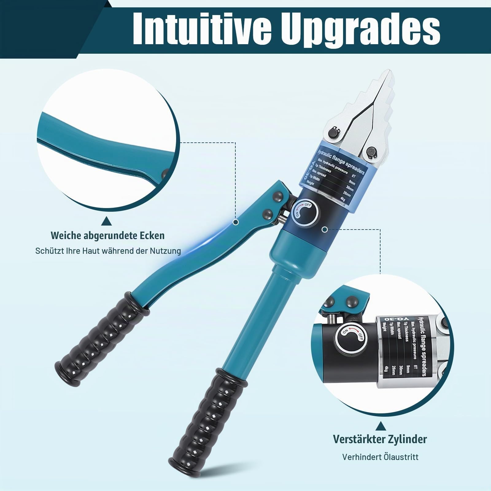 8 Ton Hydraulische Flanschspreizer,Portable Hydraulik Flansch Spreizer Spreader Trenner,Manual Flange Dividing Set Hand-held Integrated Hydraulic Spreader Dividing Tool,für Schiffbau,Brandbekämpfung