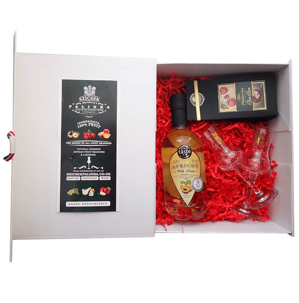 SzicsekPalinka | Big Gift Box Palinka Selection 34% | Big Honey Palinka Gift Box | Artisan Fruit Brandy | 100% Natural, GMO Free | Randomly Picked | 500 ml
