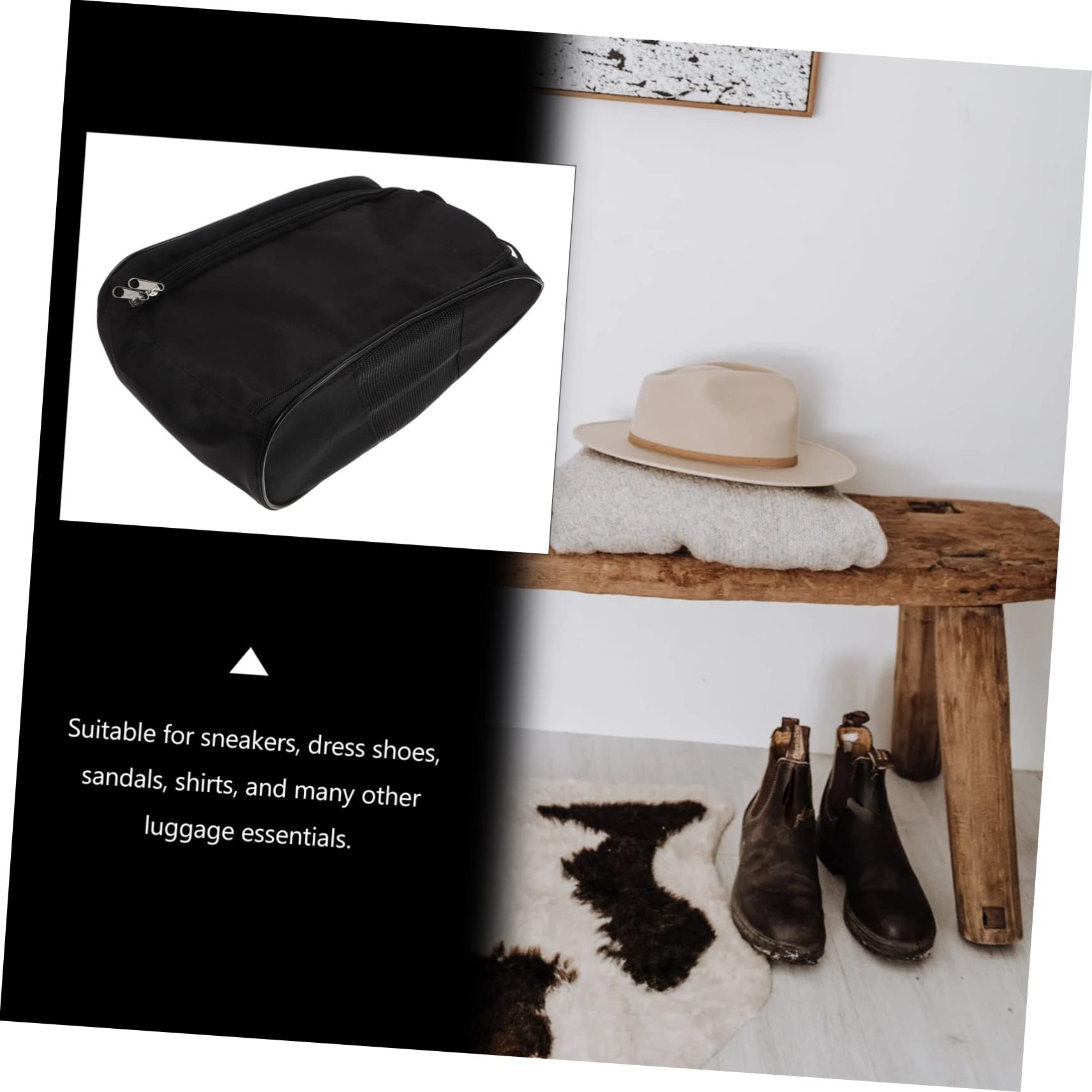 GALPADA 3 Pz Borsa per scarpe valigie valige porta scarpe sportive custodia portatile scaffale scarpe custodia di capacità borsa porta scarpe Panno Oxford Black