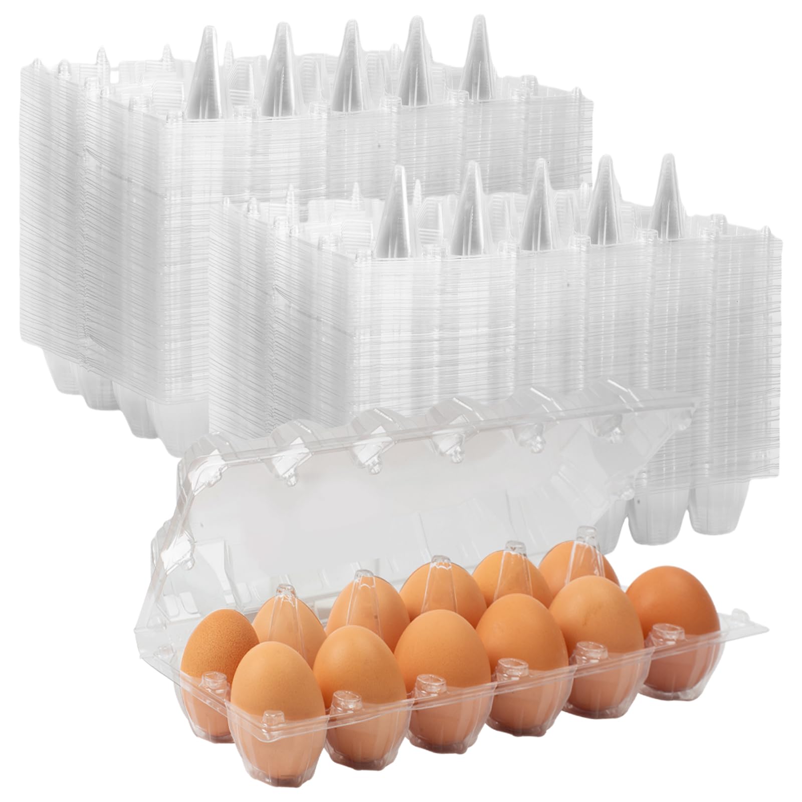 Paquete de 120 cajas de huevos baratas a granel, 12 contenedores de huevos para huevos de gallina, una docena de cajas de huevos vacías para granja de pollos en el hogar, exhibición de