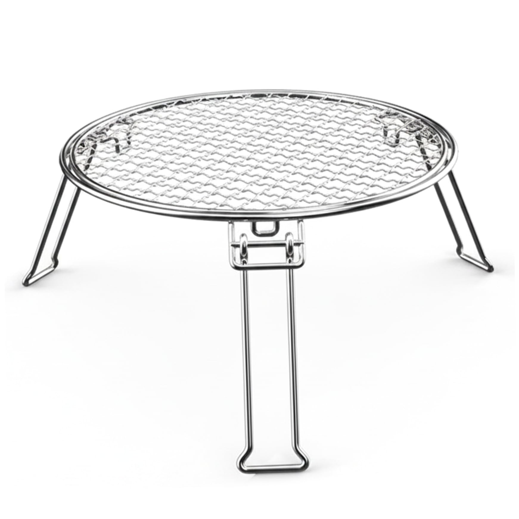Grille de camping compacte portable en acier inoxydable contre le vent