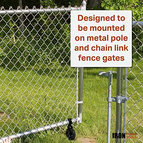 Image of Iron Forge Tools Fence Gate Wheel - 6 Inch Under Mount Rolling Wheels for Wooden or Metal Tube Gates - Heavy Duty Sliding - Adjustable Steel U-Bolts for Easy Mounting