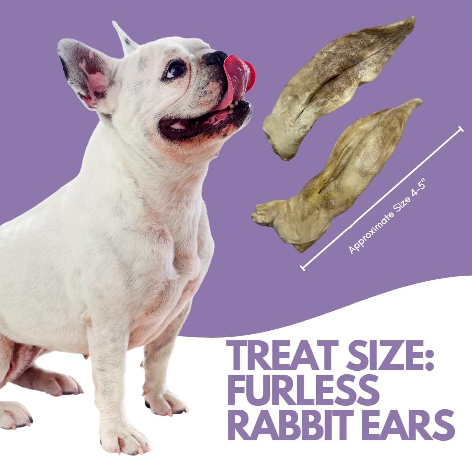 Freeze-Dried Rabbit Ears Treats - Furless Healthy Crunchy Single Ingredient for Dogs & Cats