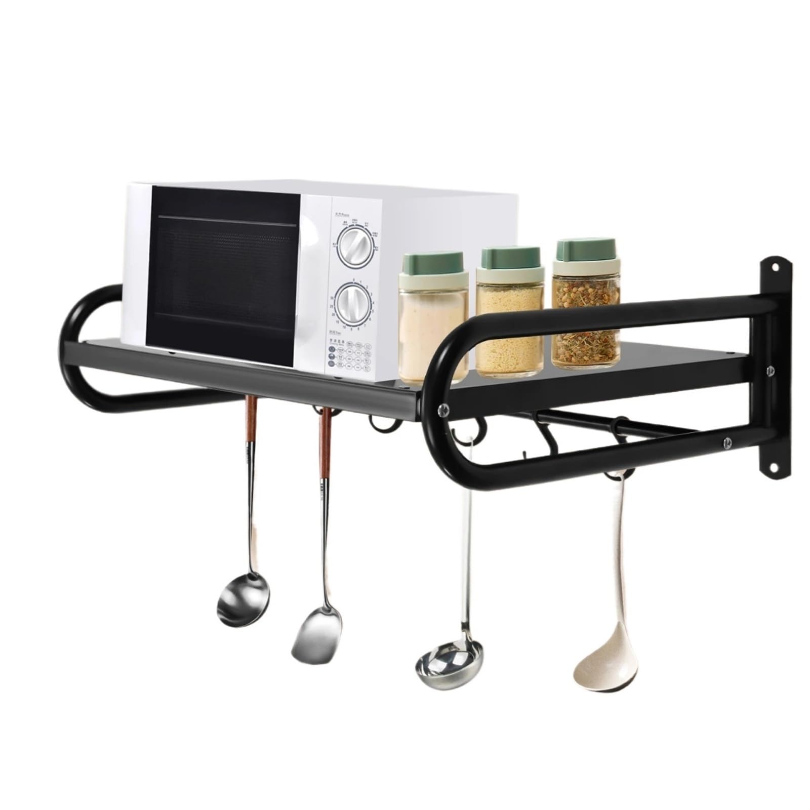 GLETSF Wall-Mounted Carbon Steel Microwave Baking Tray - Large, Easy-to-Install Rack for Optimal Kitchen nization & Space-Saving Solutions,