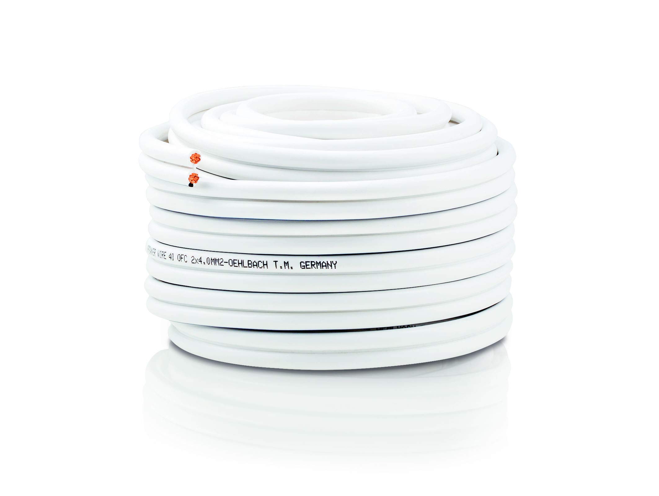 Oehlbach Speaker Wire SP-40 - Stereo HI-FI Lautsprecherkabel - Boxenkabel mit OFC (sauerstofffreies Kupfer) 2x4,0 mm² - Mini Spule Lautsprecher Kabel - Glasklar 10 Meter