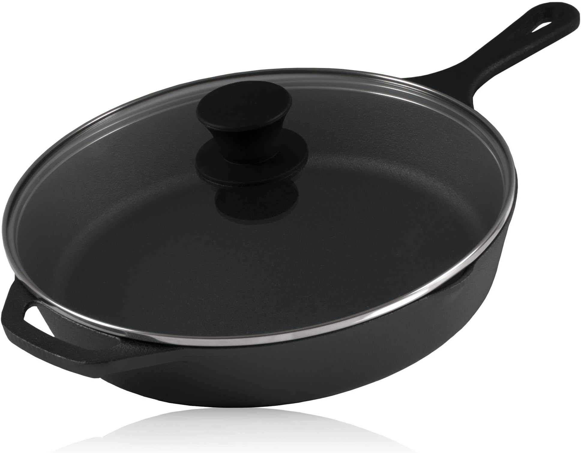 HAWOK Set Di 2 Pentole In Ghisa Pre-stagionata Piccole - Mini Dutch Oven Da 5,5 Pollici Per Forno E BBQ, Nero