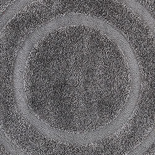 Image of Modern Shaggy Round Rug | Ultra-Soft Plush Circle Carpet for Living Room, Bedroom, Nursery | Fuzzy, Fluffy Area Rug with Non-Slip Base Grey Rect 4x4 feet