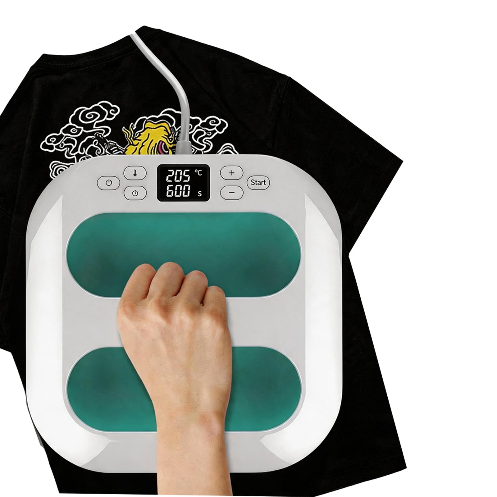 Plotter Prensa Transferencia, 9"X9" Prensa Calor Plotter De Prensa De Calor Máquina Trazador Camisetas MáQuina Impresión Con Temporizador Calentamiento Rápido Apagado Automático Para Bolsas Ropa