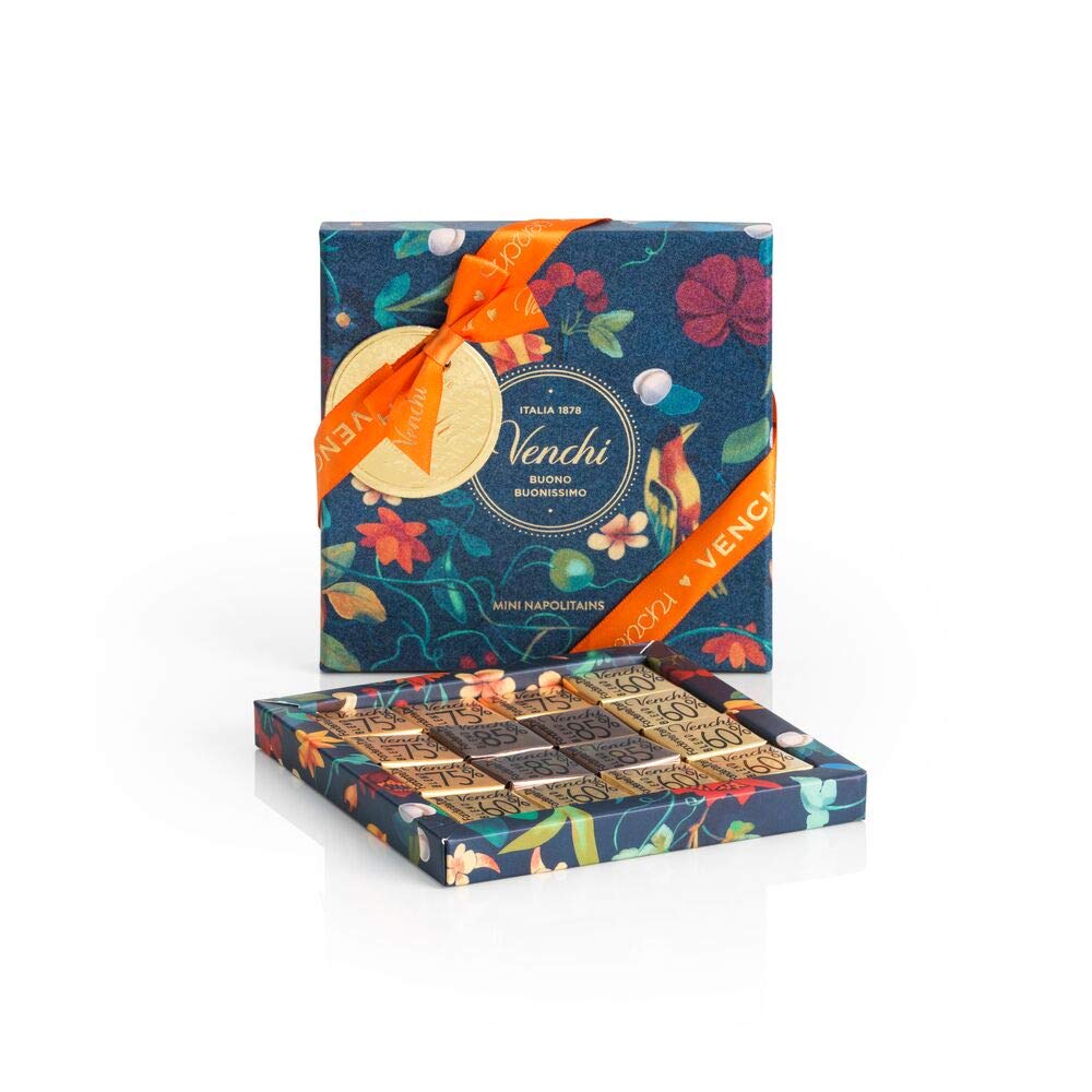 Venchi - Garden Collection - Premium Gift Box with 16 Assorted Mini Dark Chocolate Squares, 1.65 oz - Gift Idea - Vegan - Gluten Free