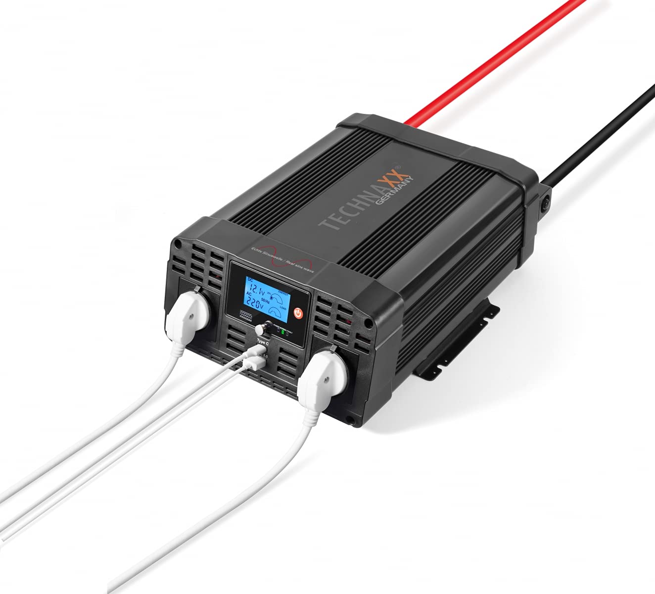 Przetwornica prądu stałego AC 12 V z czystą falą sinusoidalną 2000 W, 12 V do 240 V przetwornica prądu stałego na AC falownik 12 V przetwornica prądu stałego na prąd zmienny TE22