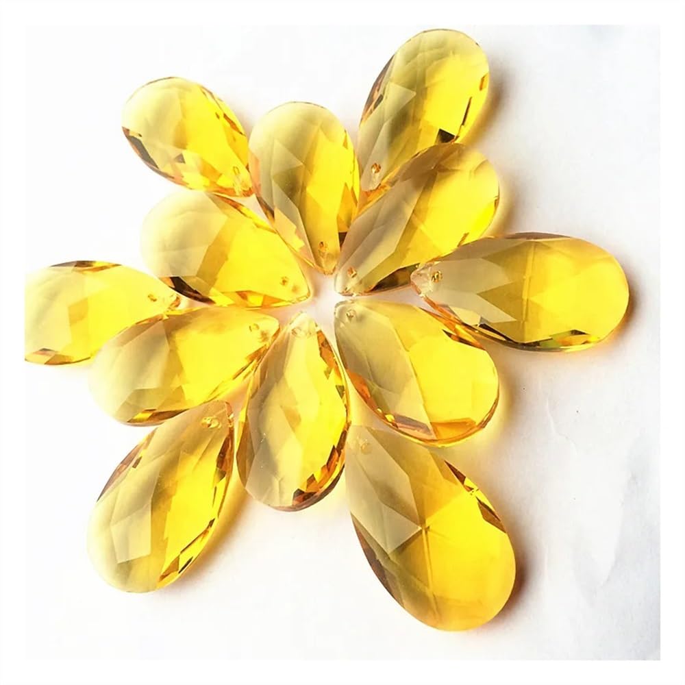Sonnenfänger für den Garten 100 Stück goldgelbe K9-Kristallprismen-Anhänger for Kronleuchter, Teile, Hängetropfen, 38 mm Handgefertigte Anhängerketten