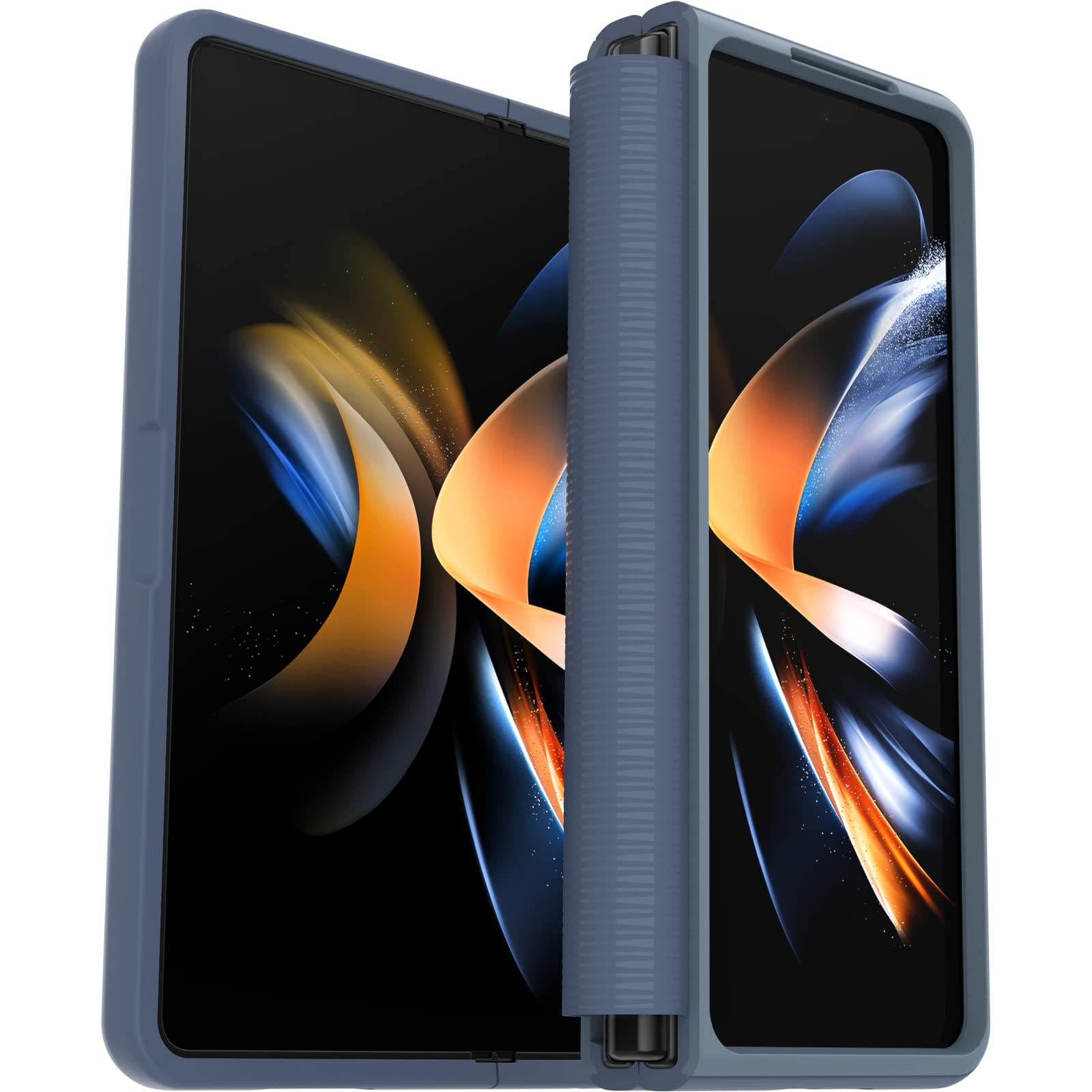 Otterbox Cover per Samsung Galaxy Z Fold4 Symmetry Flex, resistente a shock e cadute, in 2 pezzi, testata 3x vs norme anti caduta MIL-STD 810G, per telefoni pieghevoli, Blu
