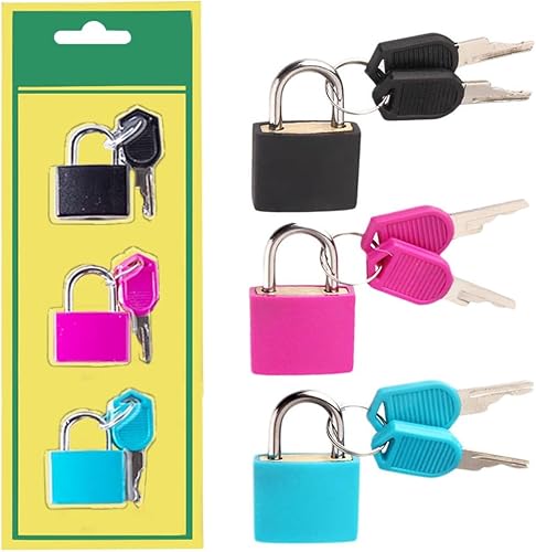 Miniatura 8 de 3 piezas de pequeñas cerraduras sólidas de latón con llaves, mini cerraduras de llave para cerraduras de equipaje, pequeñas cerraduras para