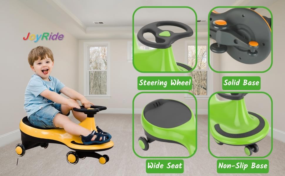 Image of JoyRide Magic /Swing Car Ride On for Kids Green