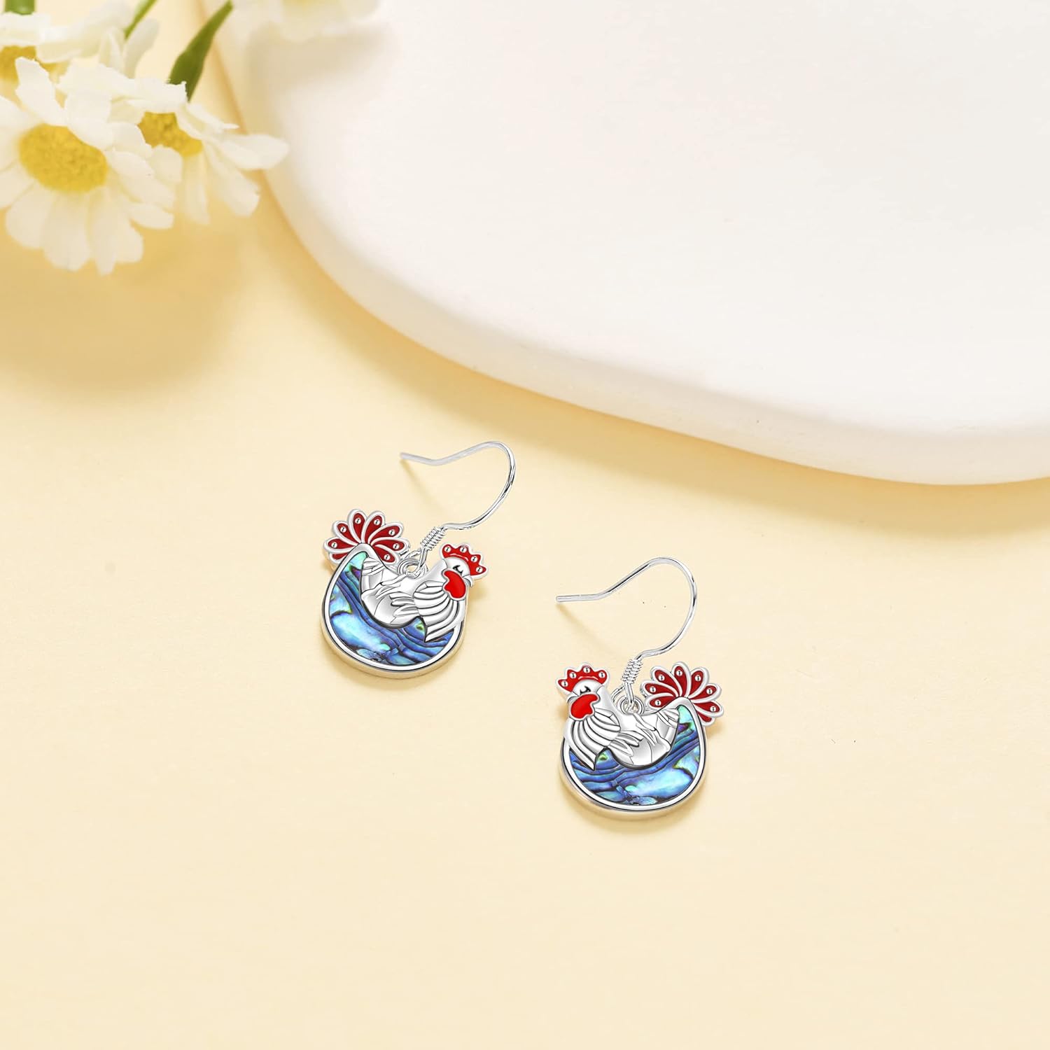 Cat Book/Hummingbird/Highland Cow/Wolf/Chicken Earrings Sterling Silver Animals Jewelry Gift for Women - Image 5