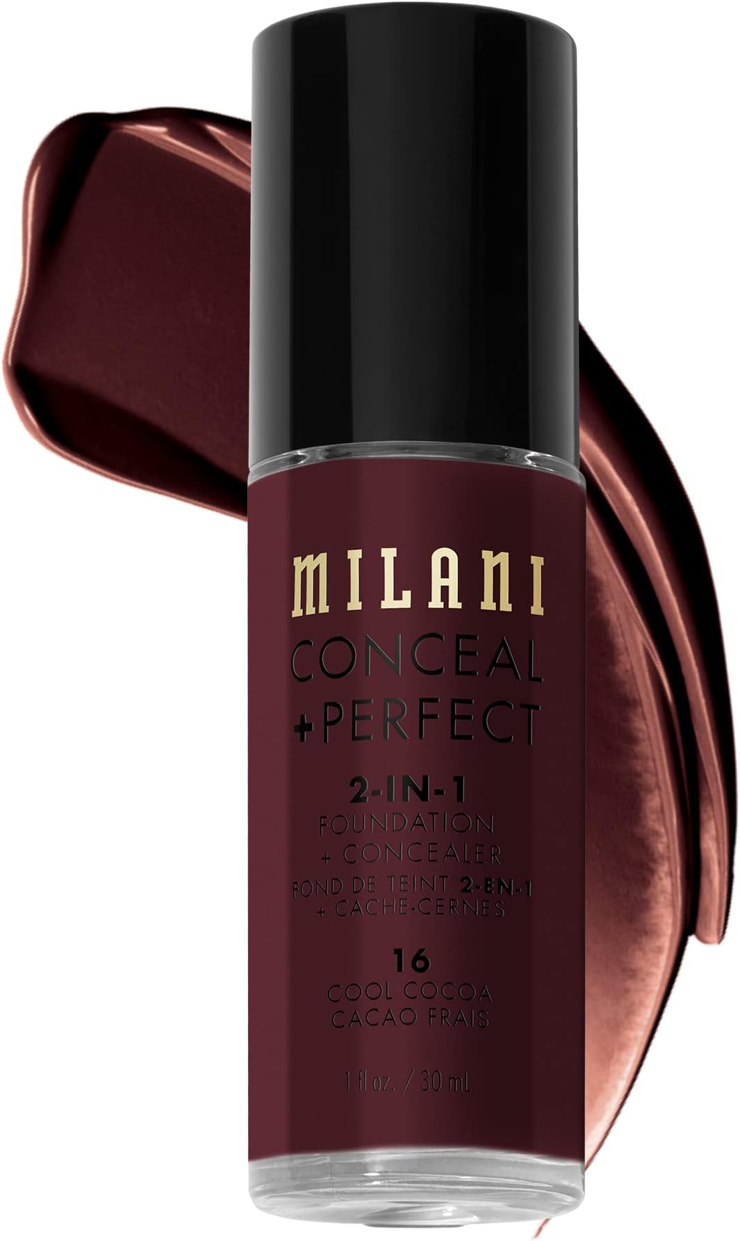 Conceal + Perfect 2-in-1 Foundation + Concealer - Cool Cocoa (1 Fl. Oz.) Cruelty-Free Liquid Foundation - Cover Under-Eye Circles, Blemishes & Skin Discoloration for a Flawless Complexion